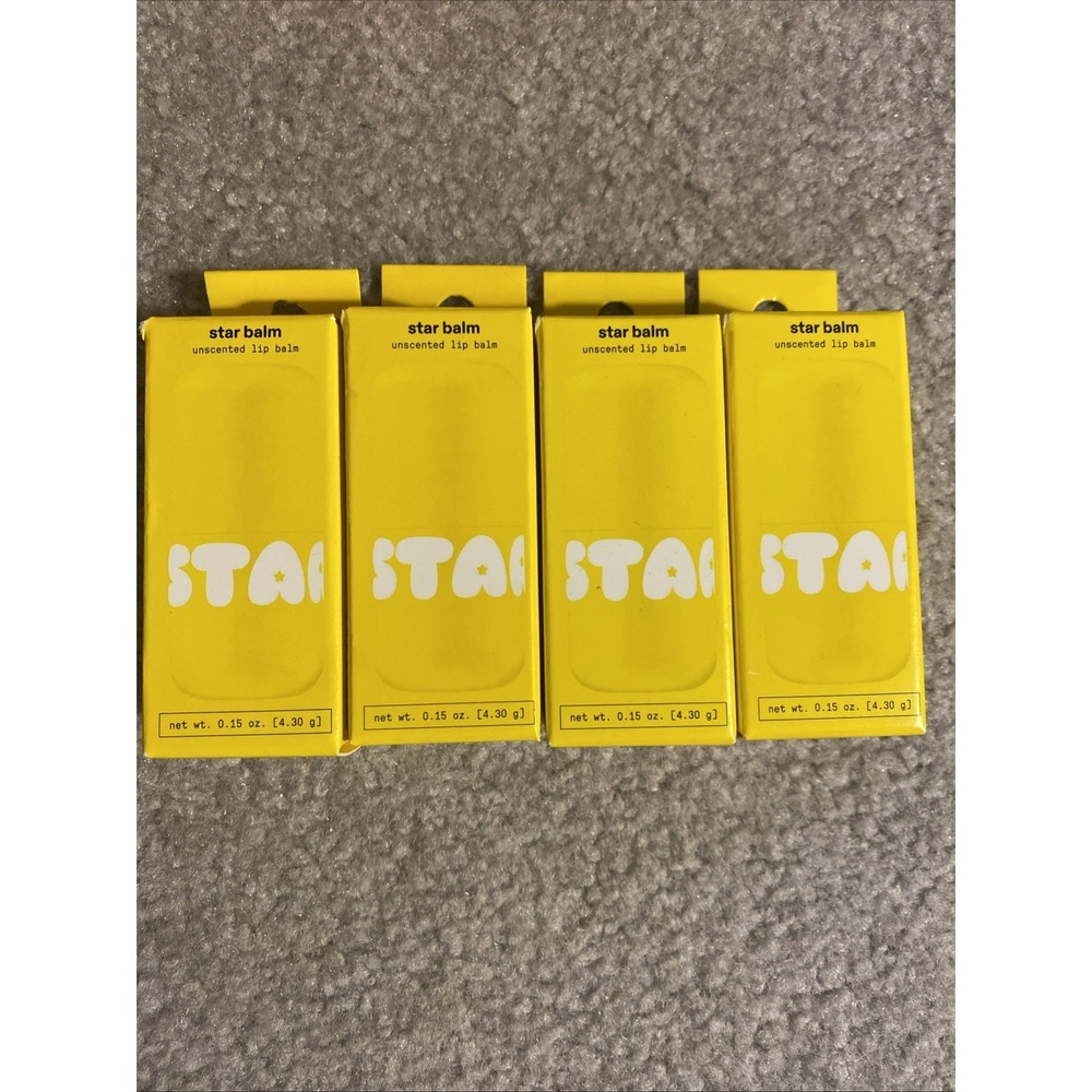 Lot of 4 Starface Star Balm Unscented Lip Balm 0.15 OZ Each NEW